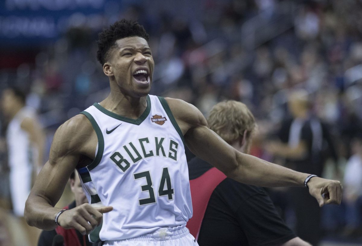 Giannis Antetokounmpo, of the Milwaukee Bucks, is in the mid-season NBA cup.